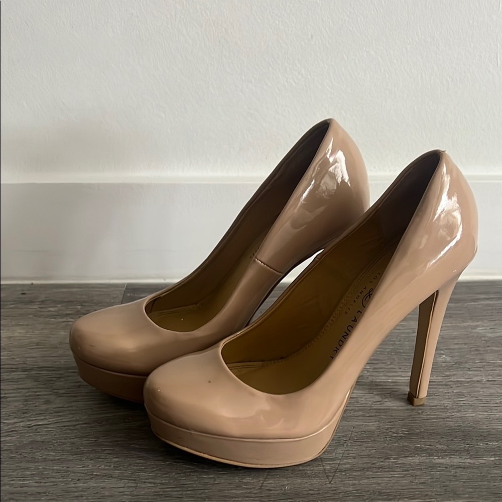 Elegant Nude Platform Heels